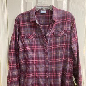 Columbia, Women's XL flannel, purple shirt